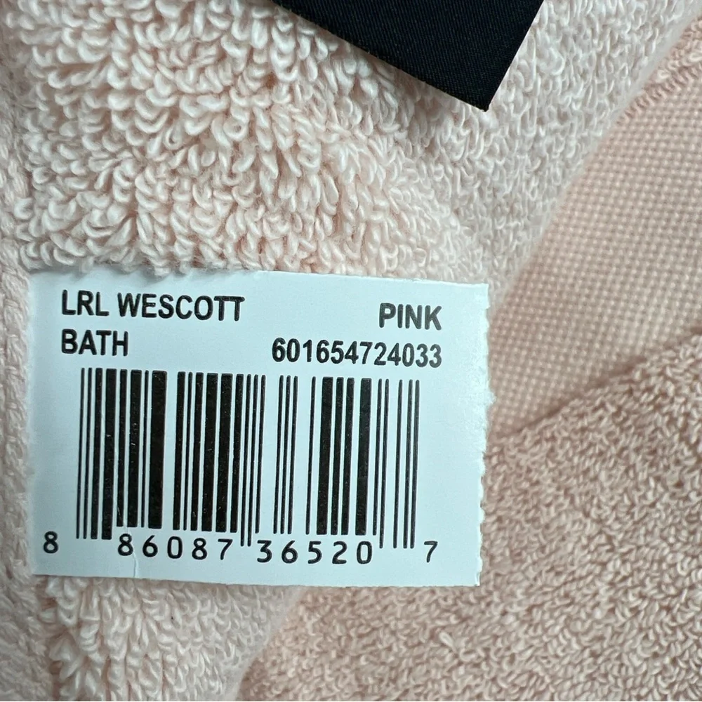 Ralph Lauren Wescott Bath Towel Set Luxury Cotton Pink 3 Pc Set Soft Plush NEW